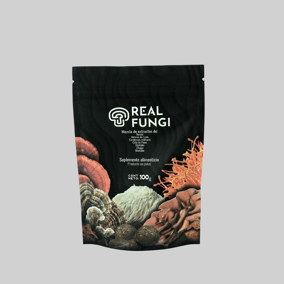Suplemento de hongos - Mezcla de extractos en polvo  (Cordyceps, Melena de león, Reishi, Cola de pavo, Shiitake, Chaga y Maitake)
